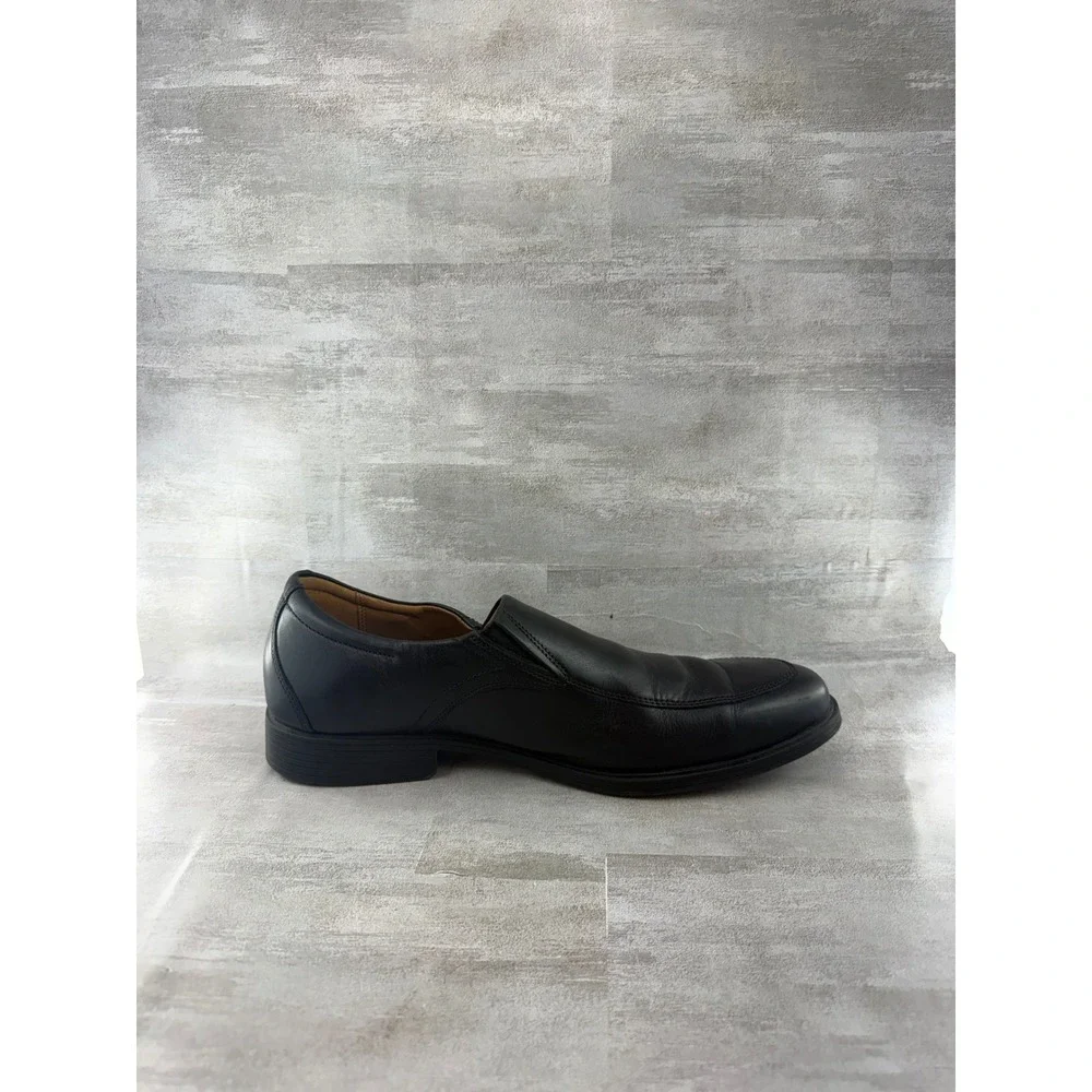 Clarks Men Tilden Free Black Leather Slip On Loafers Dress Shoes Sz 11.5 M
